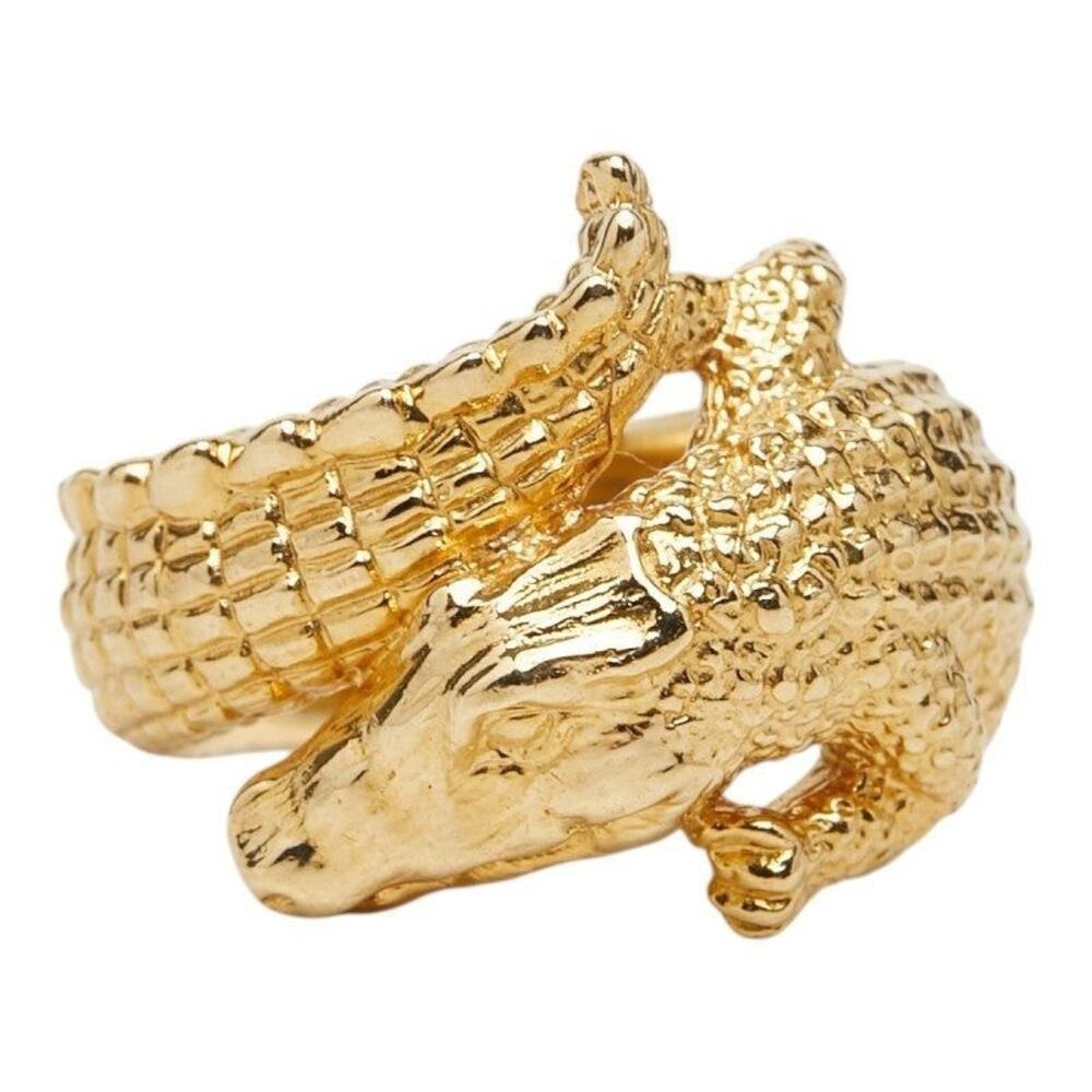 Unbranded Crocodile Motif 18K Yellow Gold Ring Gold